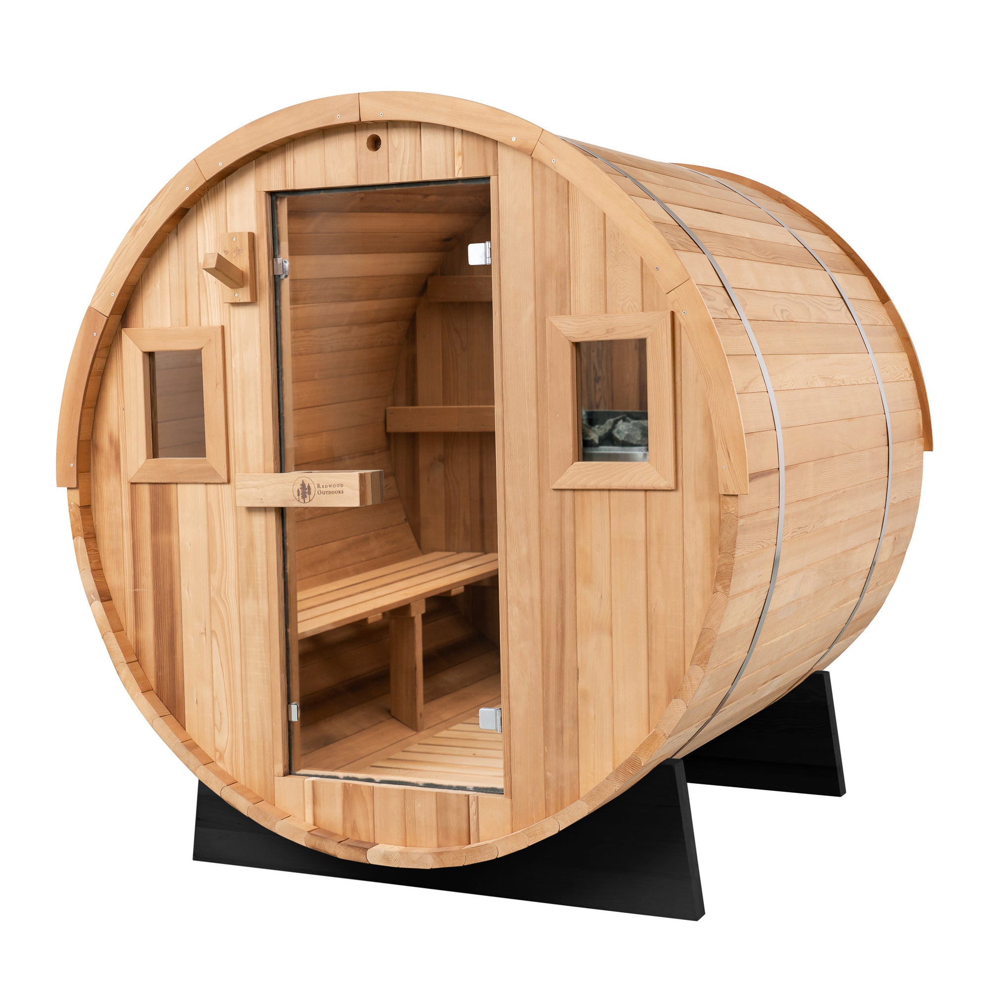Redwood Outdoors 6-Person Barrel Outdoor Sauna SN-BBU-H6K001F