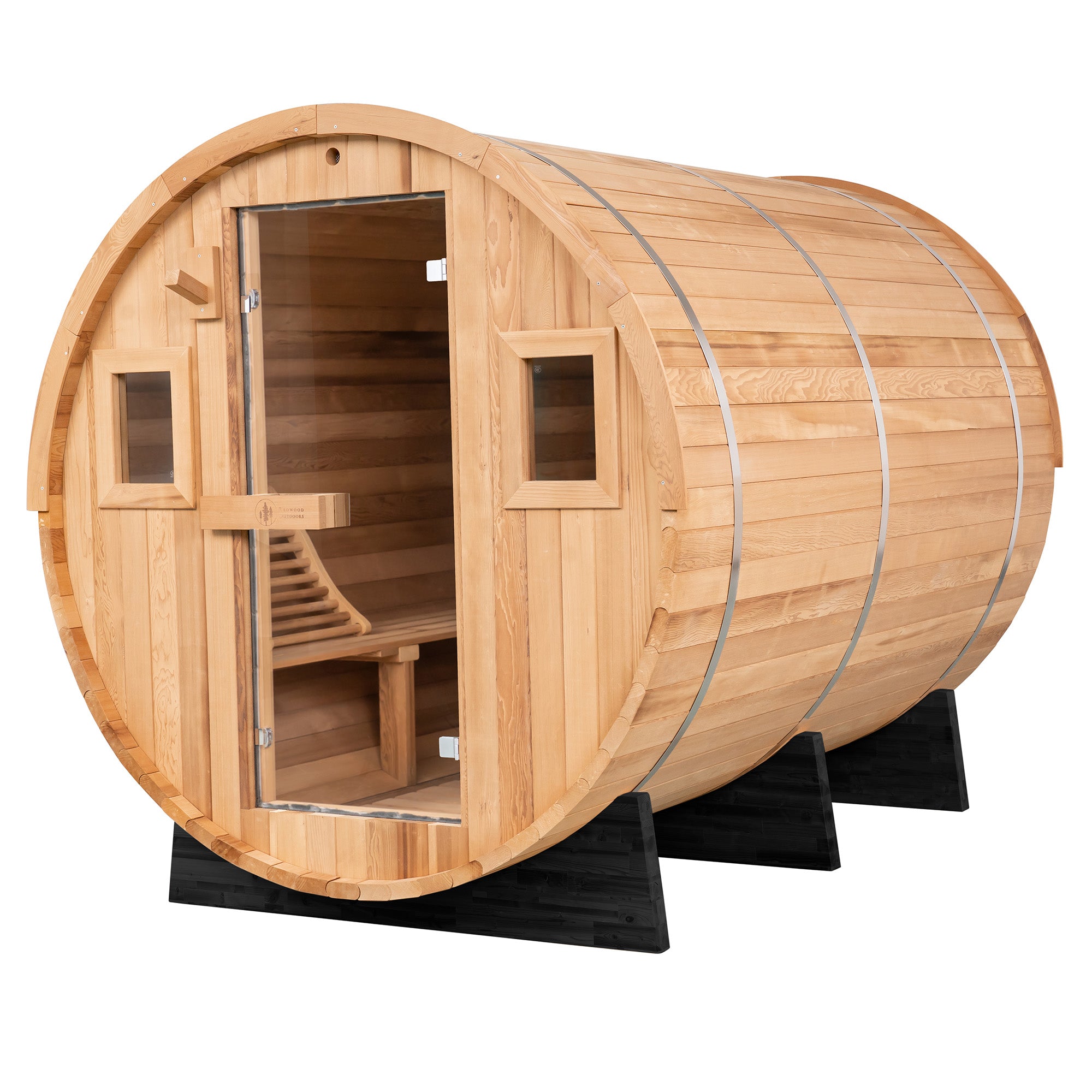 Redwood Outdoors 8-Person Barrel Outdoor Sauna SN-BBU-H8K001F