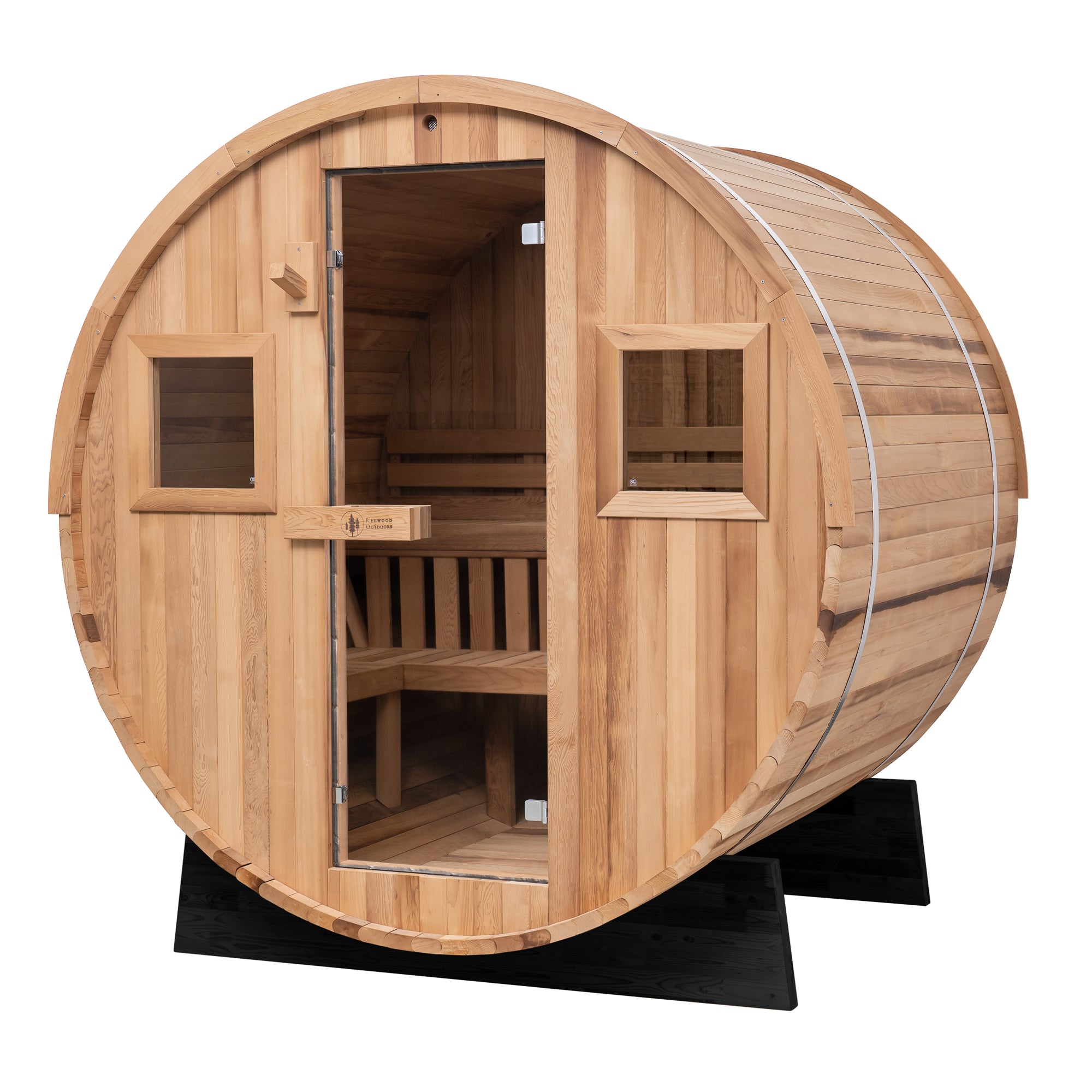 Redwood Outdoors 6-Person Extra-Wide Barrel Outdoor Sauna SN-EBU-H6K001F