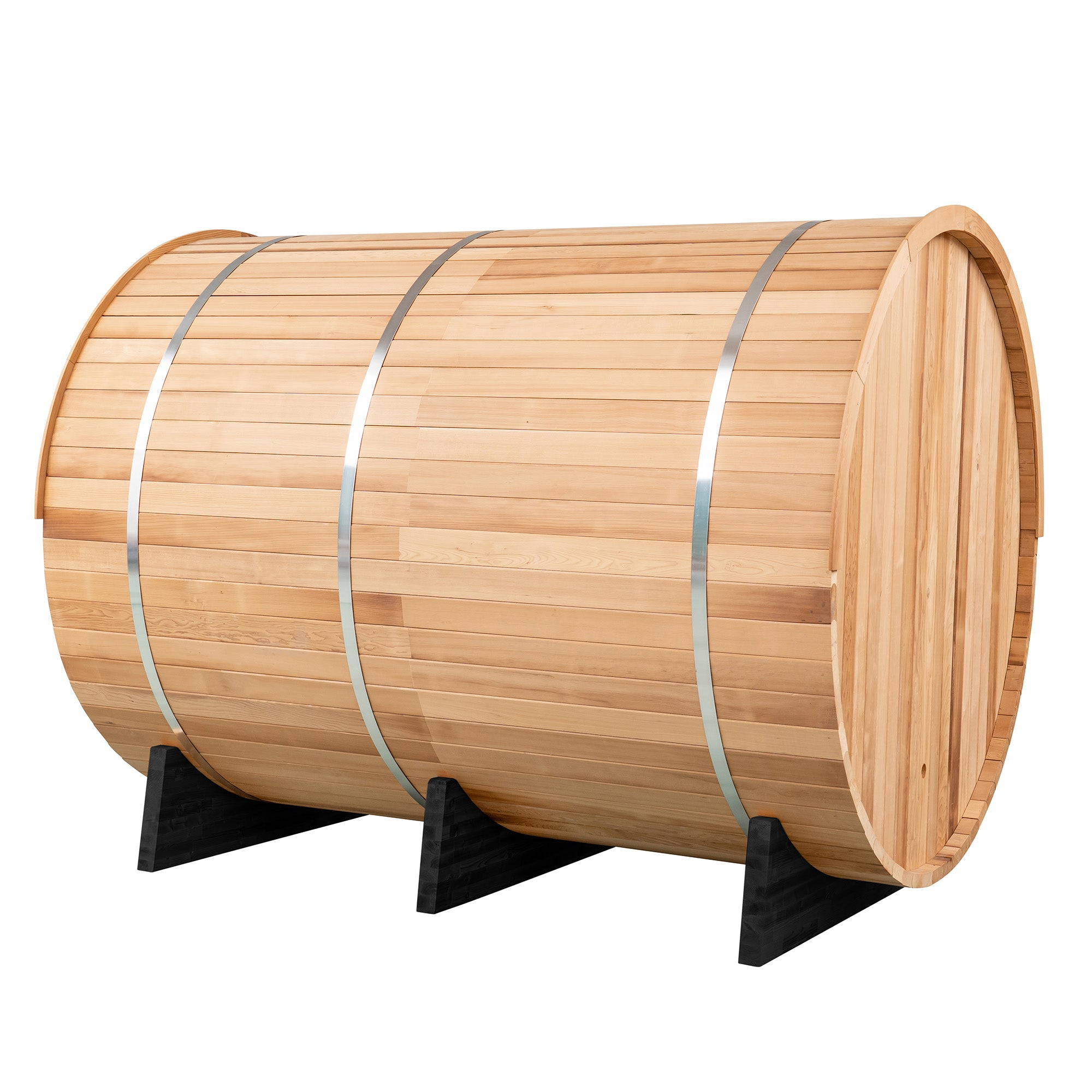 Redwood Outdoors 6-Person Barrel w/ Porch Outdoor Sauna SN-BPU-H6K001N