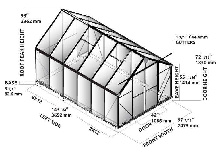 Grandio Ascent 8x12 Greenhouse ASCENT-812