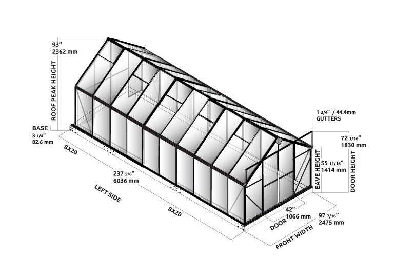 Grandio Ascent 8x20 Greenhouse ASCENT-820