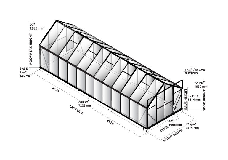 Grandio Ascent 8x24 Greenhouse ASCENT-824