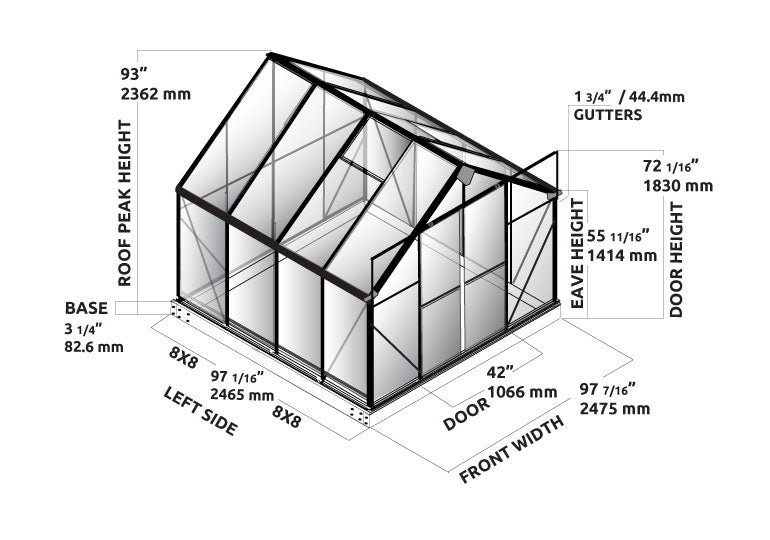 Grandio Ascent 8x8 Greenhouse ASCENT-88