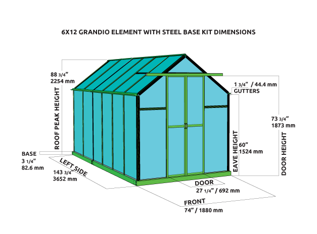 Grandio Element 6x12 Greenhouse ELEMENT-612