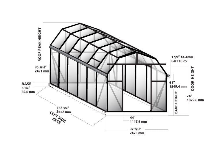 Grandio Elite 8x12 Greenhouse ELITE-812