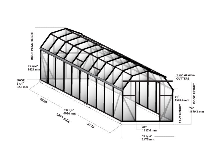 Grandio Elite 8x20 Greenhouse ELITE-820