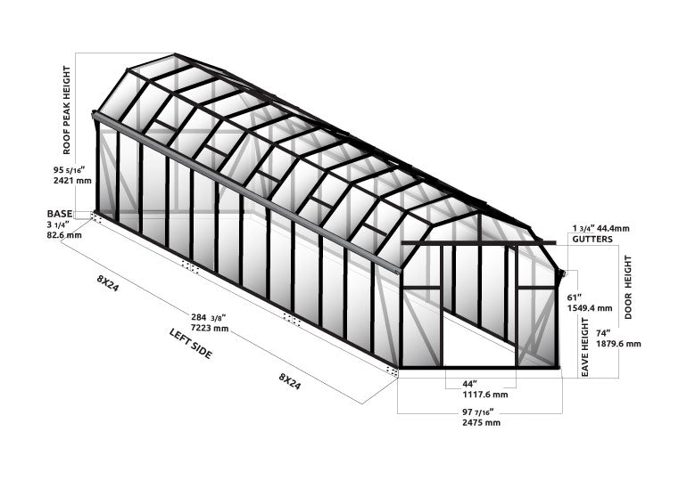 Grandio Elite 8x24 Greenhouse ELITE-824