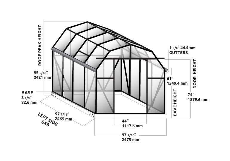 Grandio Elite 8x8 Greenhouse ELITE-88
