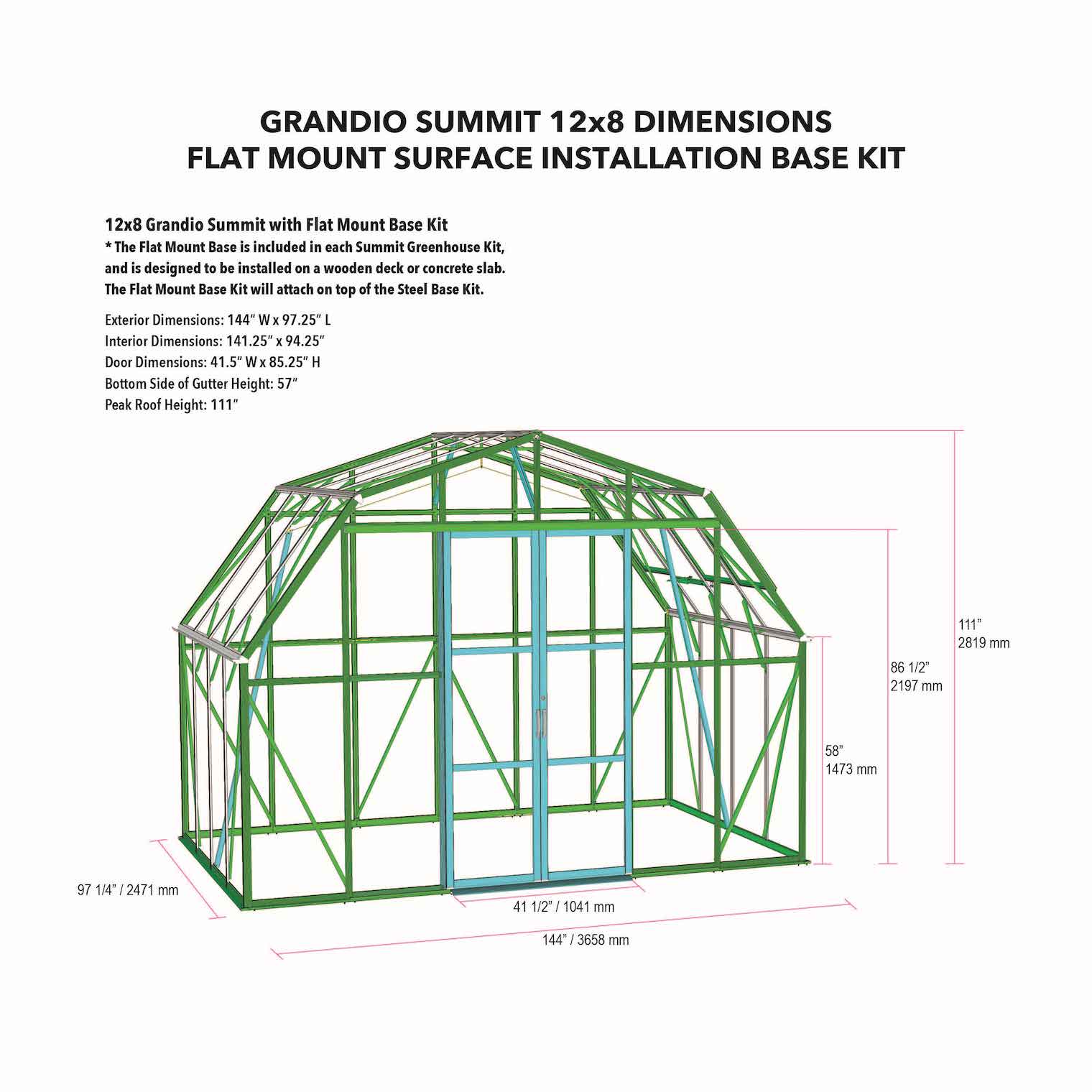 Grandio Summit 12x8 Greenhouse SUMMIT-128