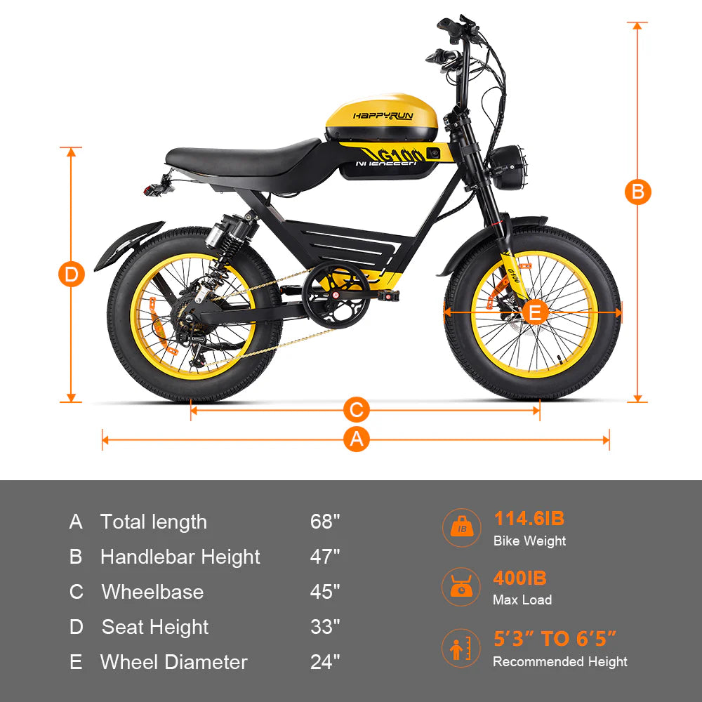 HappyRun G100 Electric Bike HRG100RB