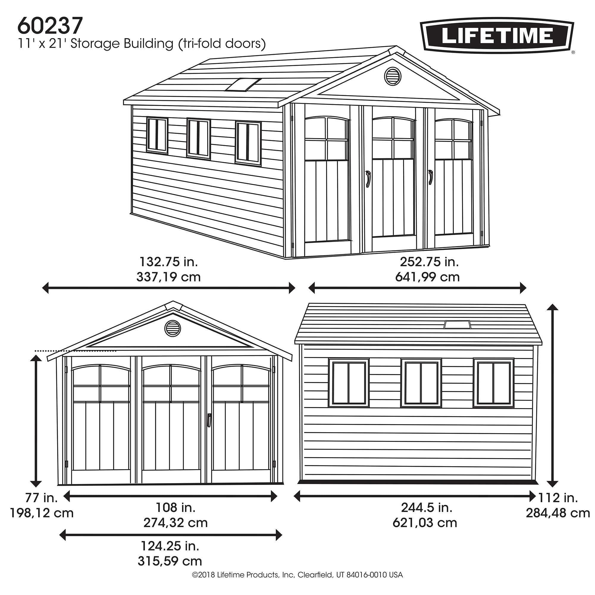 Lifetime 11 Ft. X 21 Ft. Outdoor Storage Shed - 60237