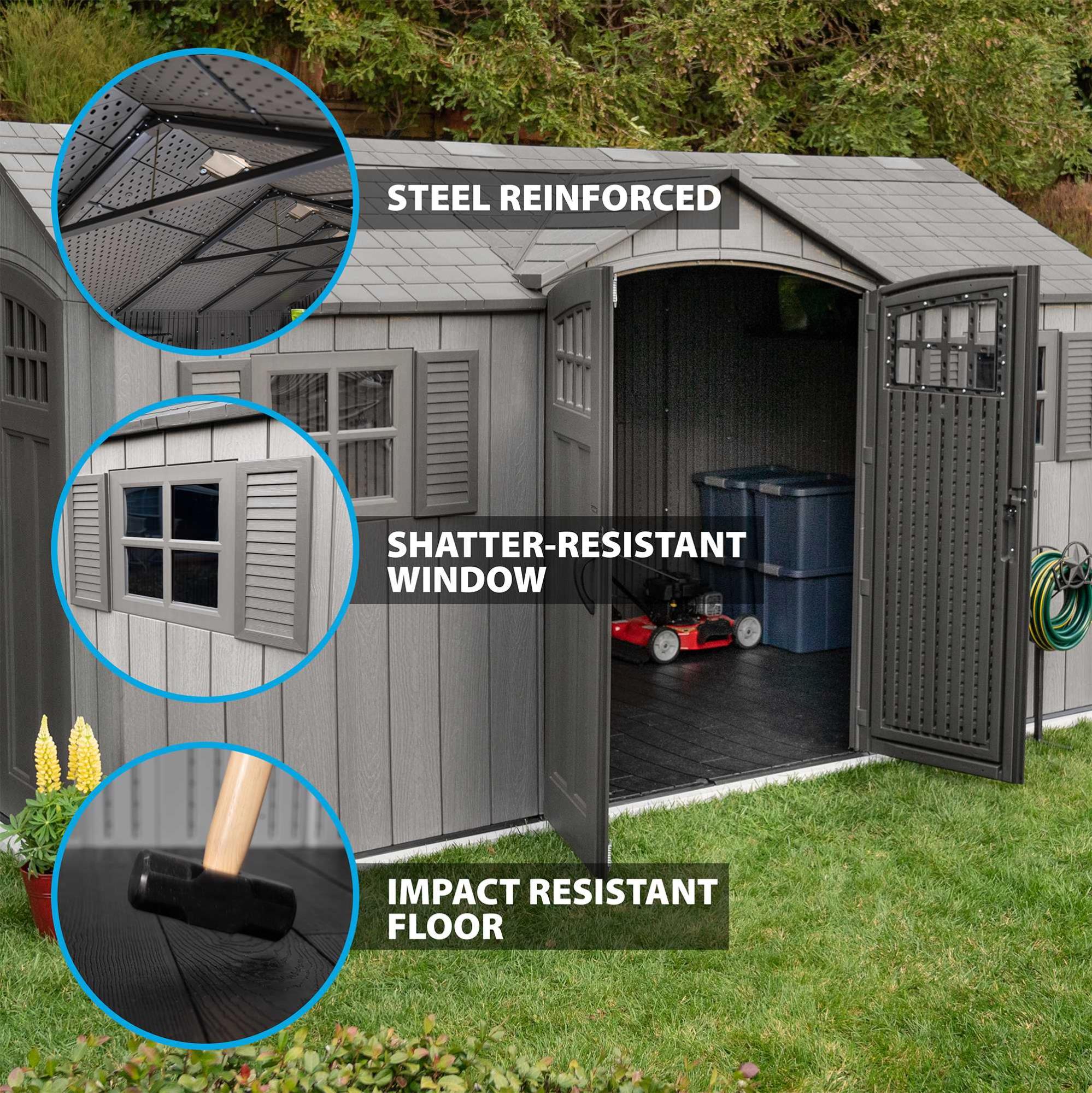 Lifetime 15 Ft X 8 Ft Outdoor Storage Shed - 60318