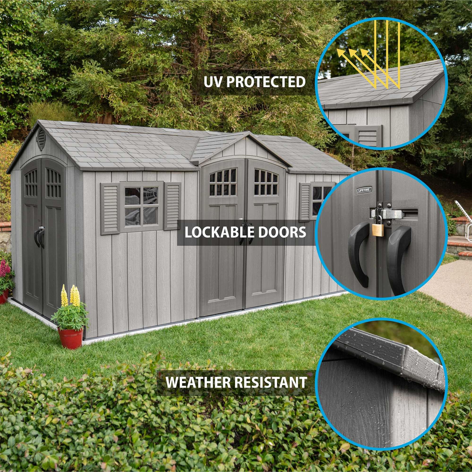 Lifetime 15 Ft X 8 Ft Outdoor Storage Shed - 60318