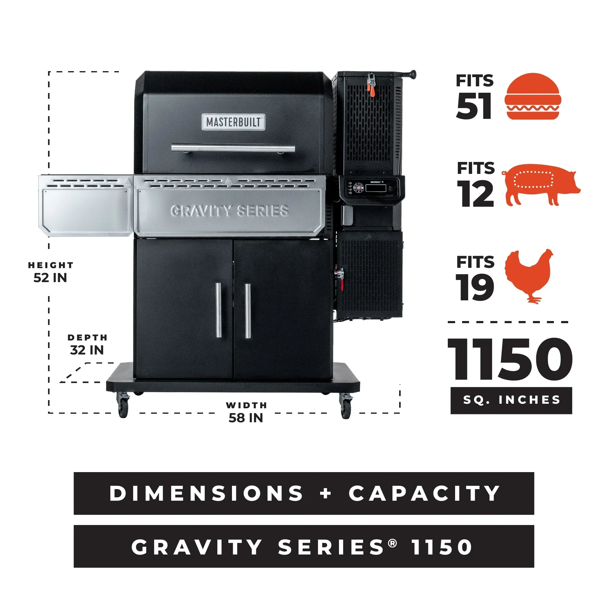 Masterbuilt®  Gravity Series™ 1150 Digital Charcoal Grill and Smoker