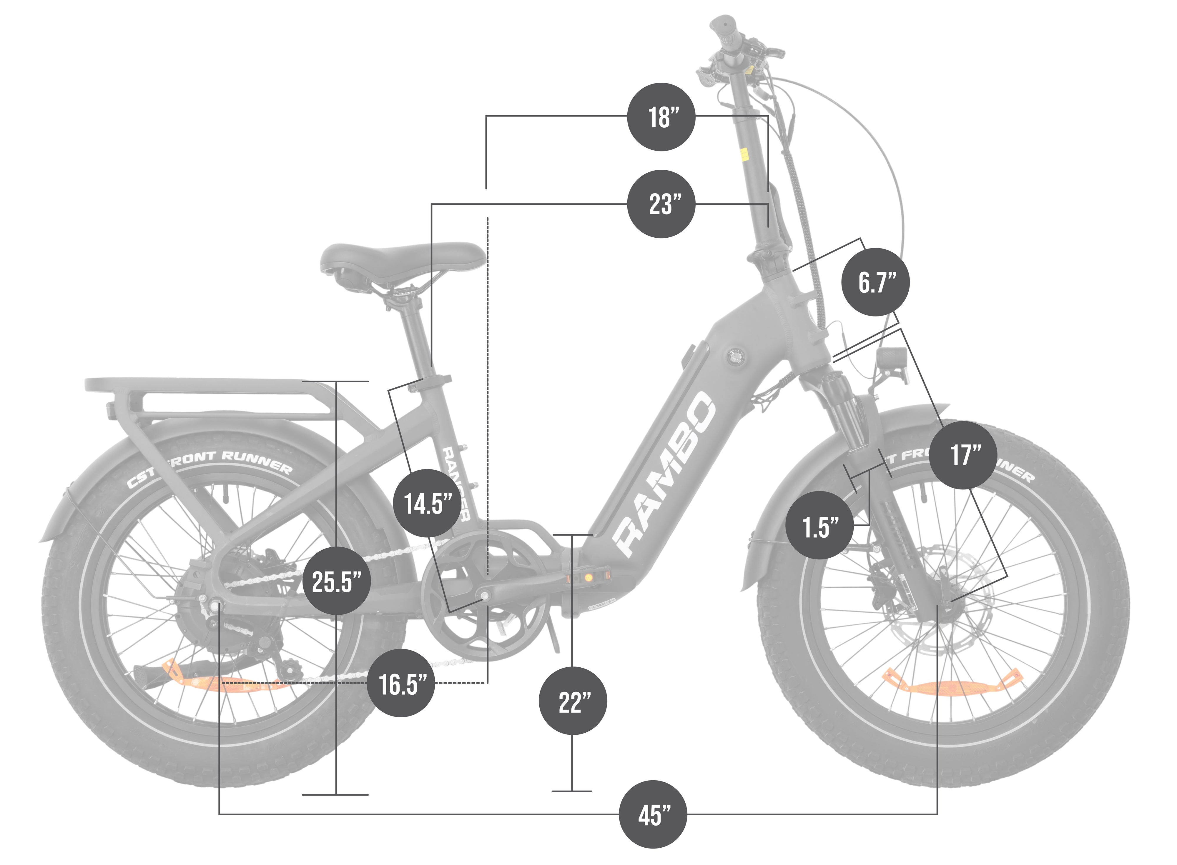 Rambo Bikes Ranger Folding Electric Bike RAN-BK