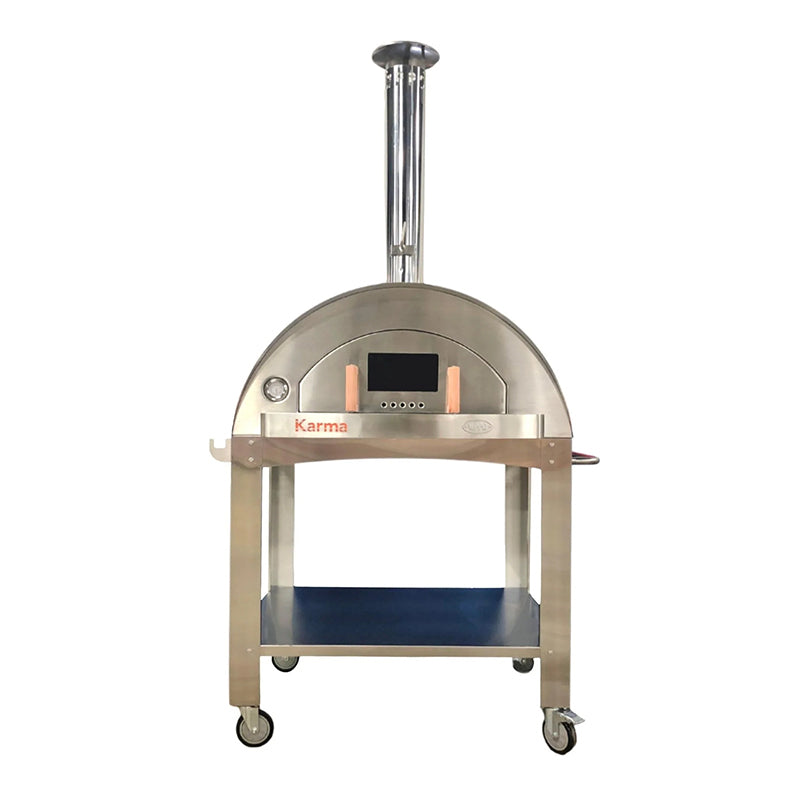 WPPO Karma 42" PRO Stainless Steel Wood Burning Pizza Oven with Cart